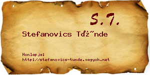 Stefanovics Tünde névjegykártya