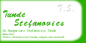 tunde stefanovics business card