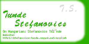 tunde stefanovics business card